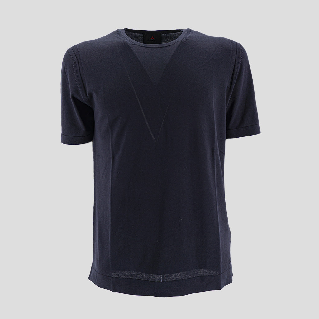 T-Shirt in Tricot di Puro Cotone / Blu - Ideal Moda