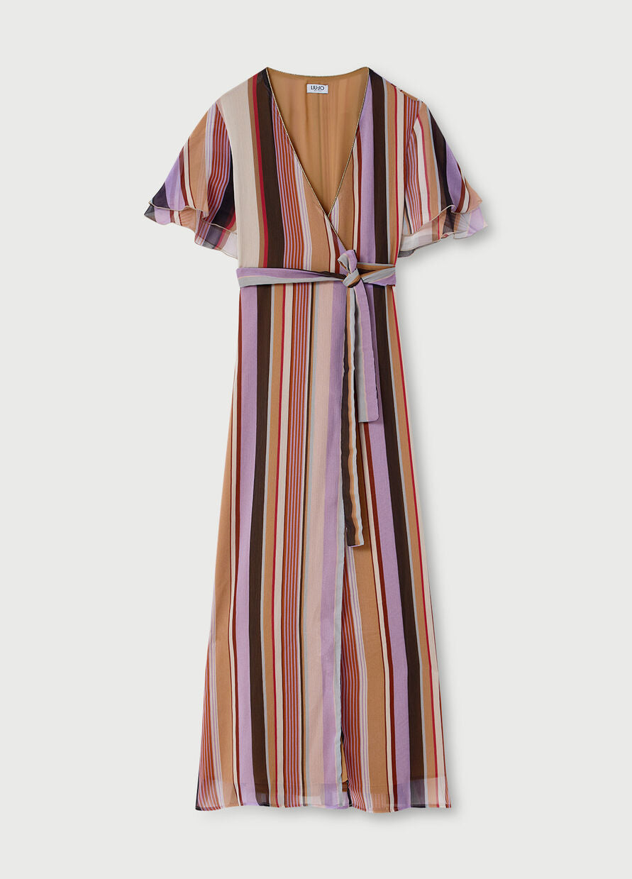 Vestito lungo con fiocco / Viola - Ideal Moda
