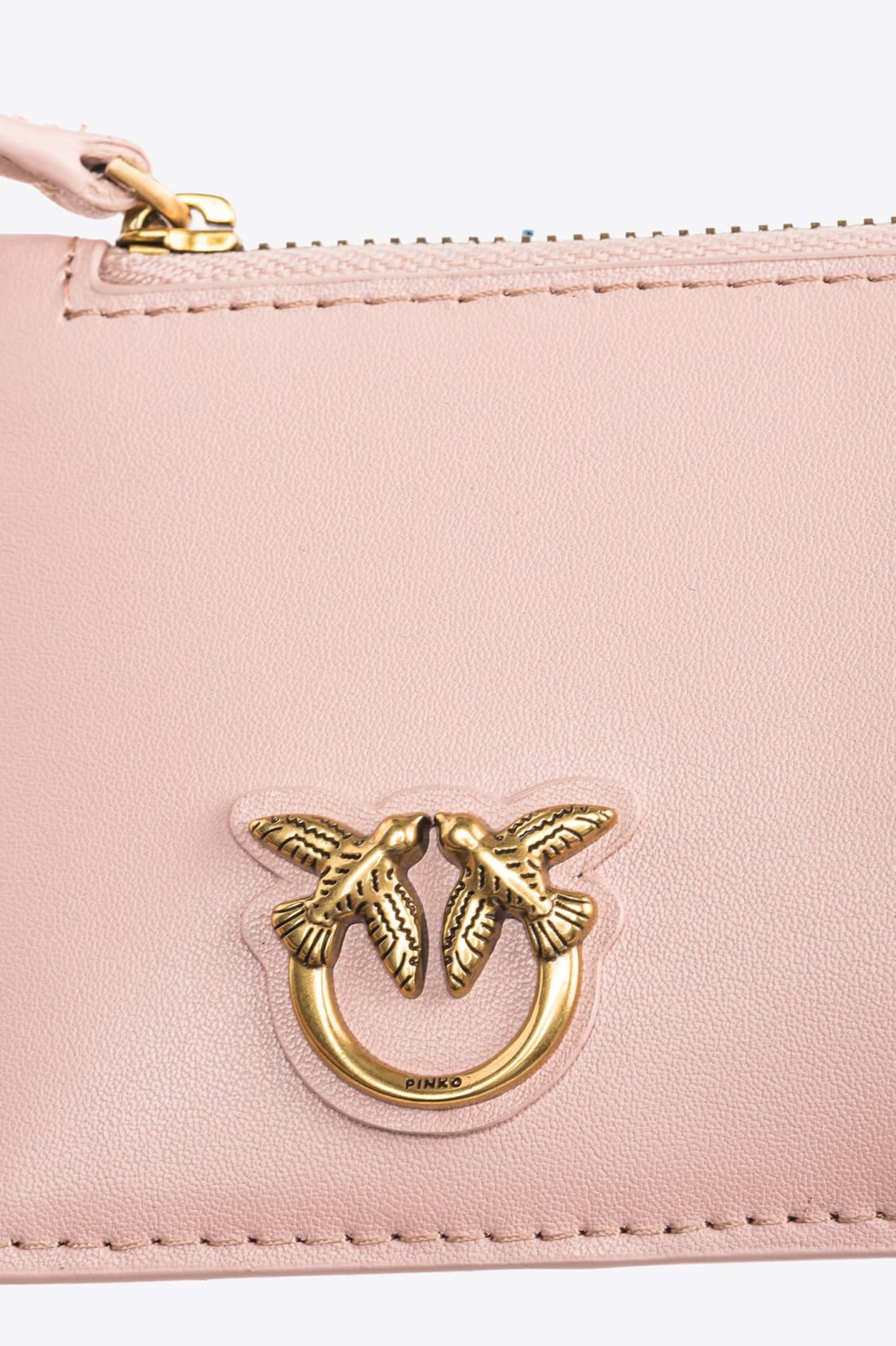 Porta Carte con Zip e Logo Pinko / Cipria - Ideal Moda