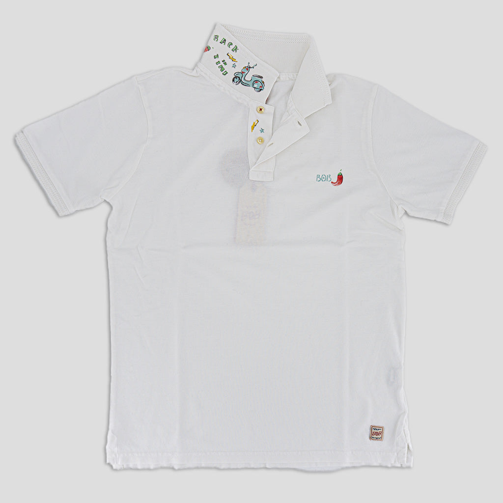 Polo con Ricami / Bianco - Ideal Moda