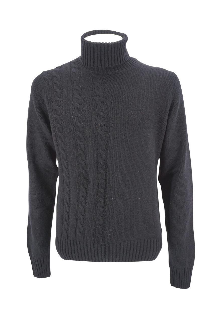 Maglia Daniele Alessandrini a collo alto / Nero - Ideal Moda