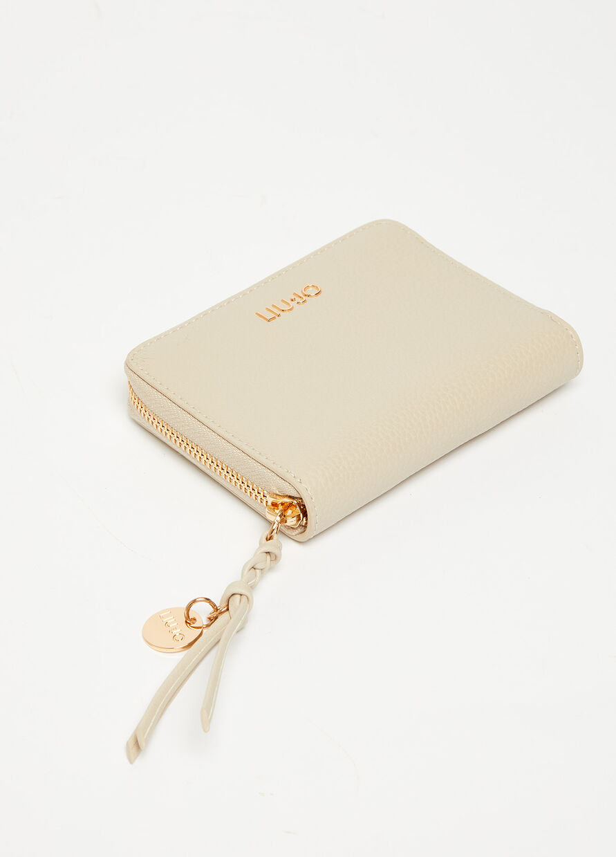 LIU JO: Portafoglio in pelle sintetica logata - Beige | Portafoglio Liu