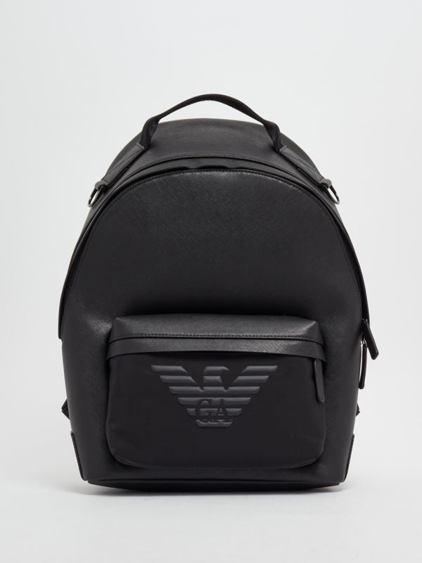 Zaino in Pelle Rigenerata Emporio Armani / Nero - Ideal Moda