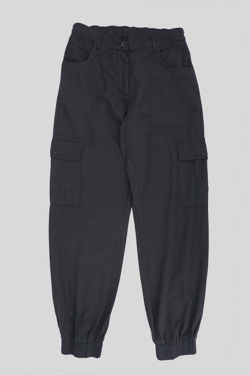 Pantalone morbido con tasconi / Nero - Ideal Moda