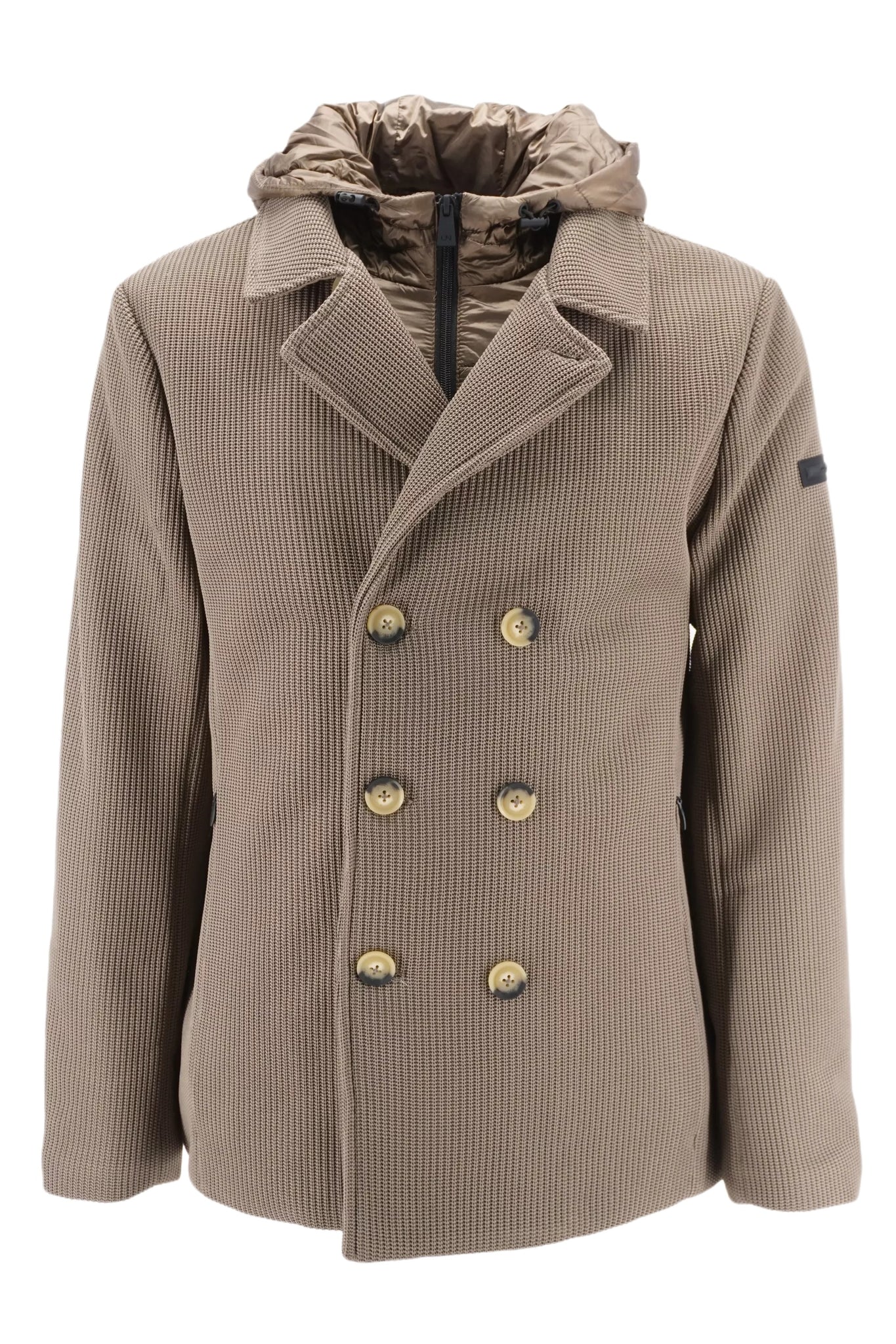Giubbino Doppio Petto in Tricotech Unity / Beige - Ideal Moda