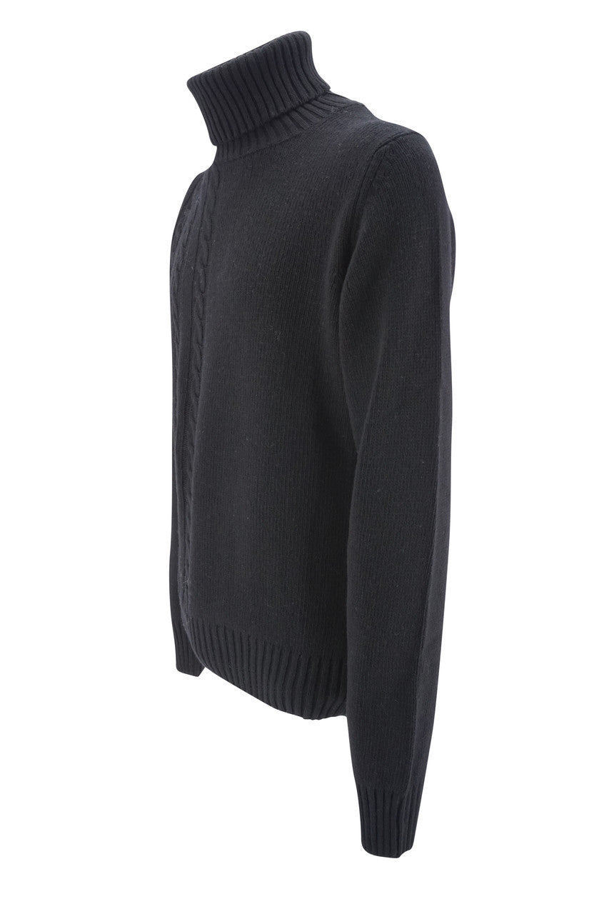 Maglia Daniele Alessandrini a collo alto / Nero - Ideal Moda