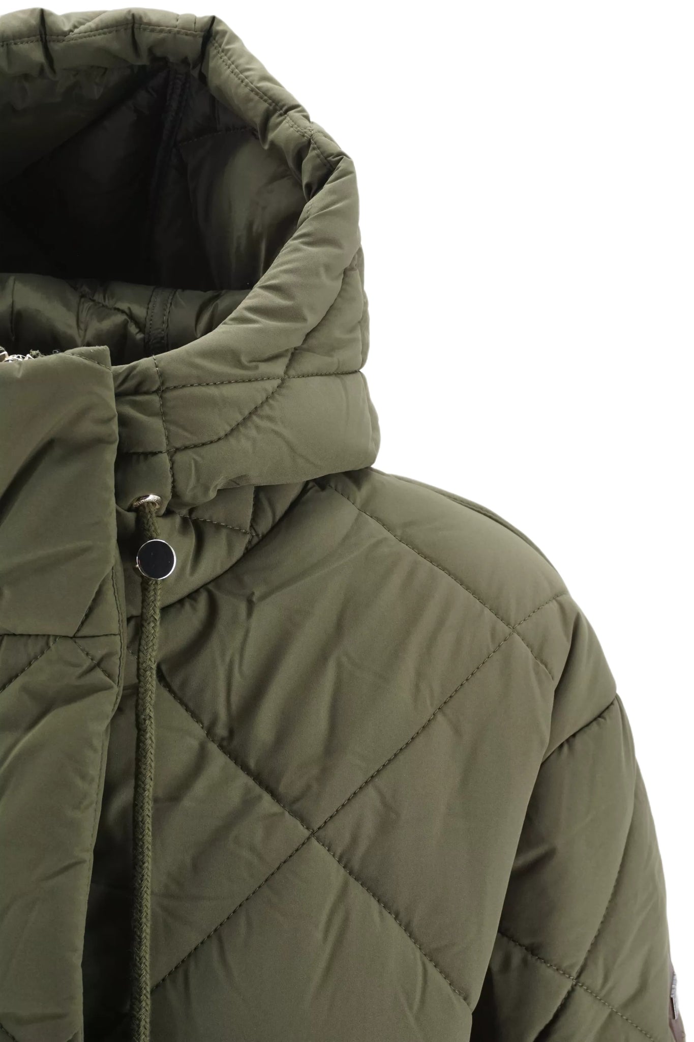 Parka Trapuntato con Cappuccio Husky / Verde - Ideal Moda