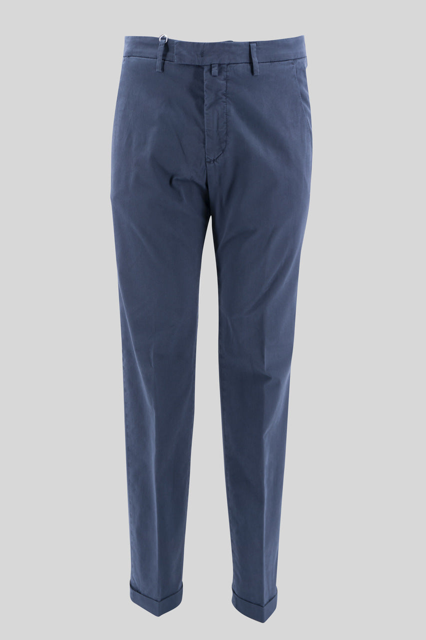 Pantalone Slim Fit in Morbido Cotone / Blu - Ideal Moda