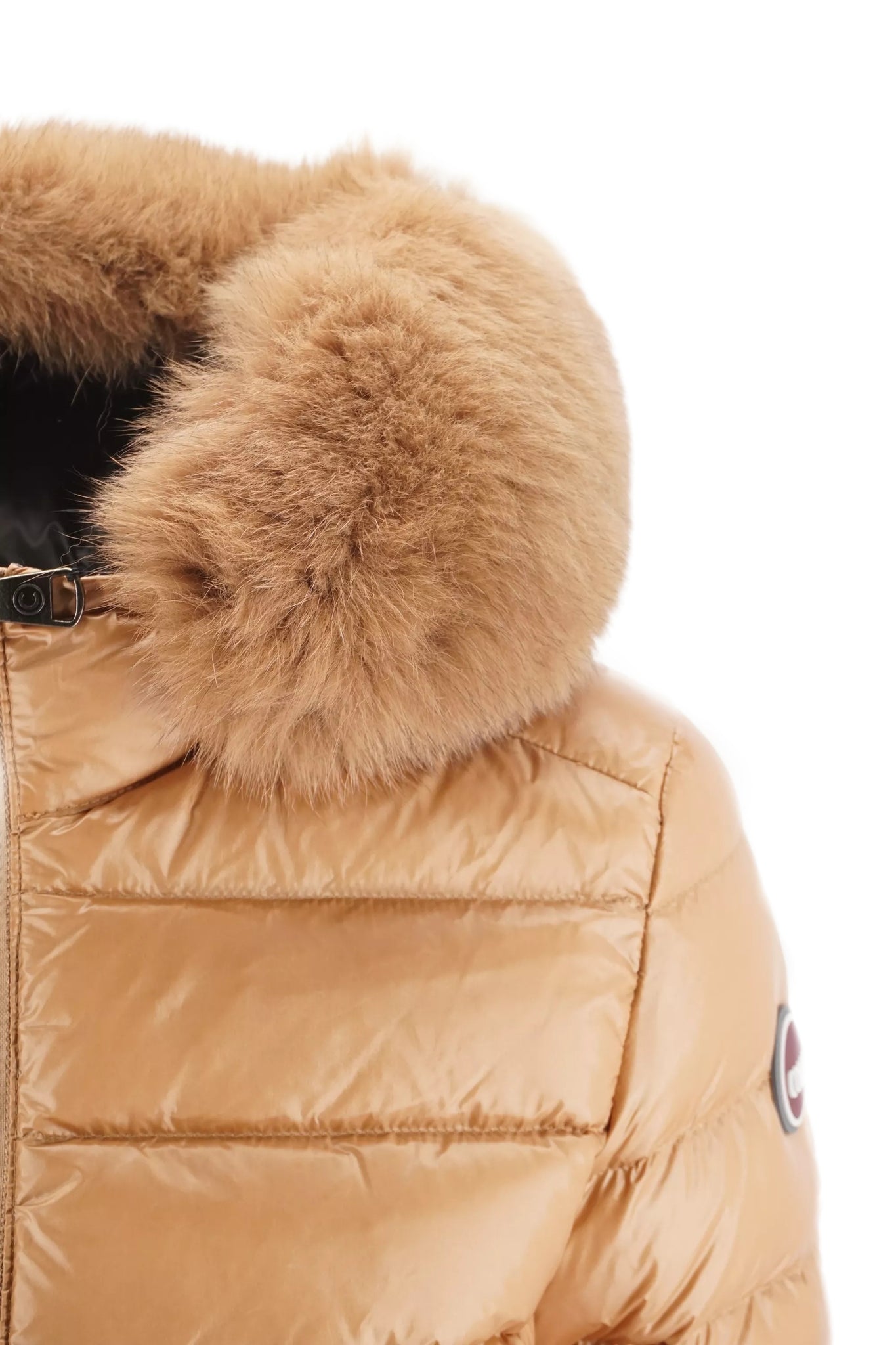 Piumino con Cappuccio e Pelliccia Colmar / Beige - Ideal Moda