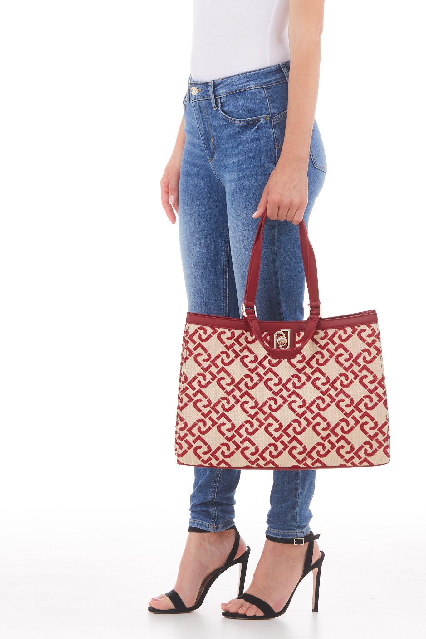 Borsa Liu Jo in Tessuto Monogram / Rosso - Ideal Moda