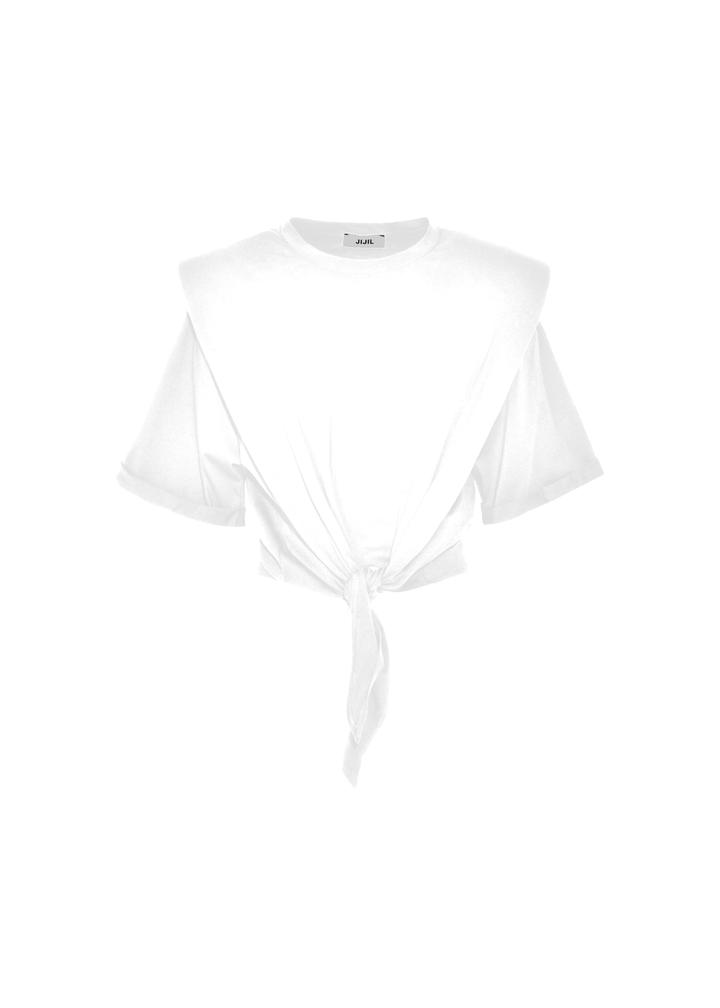 T-shirt cropped con fiocco / Bianco - Ideal Moda