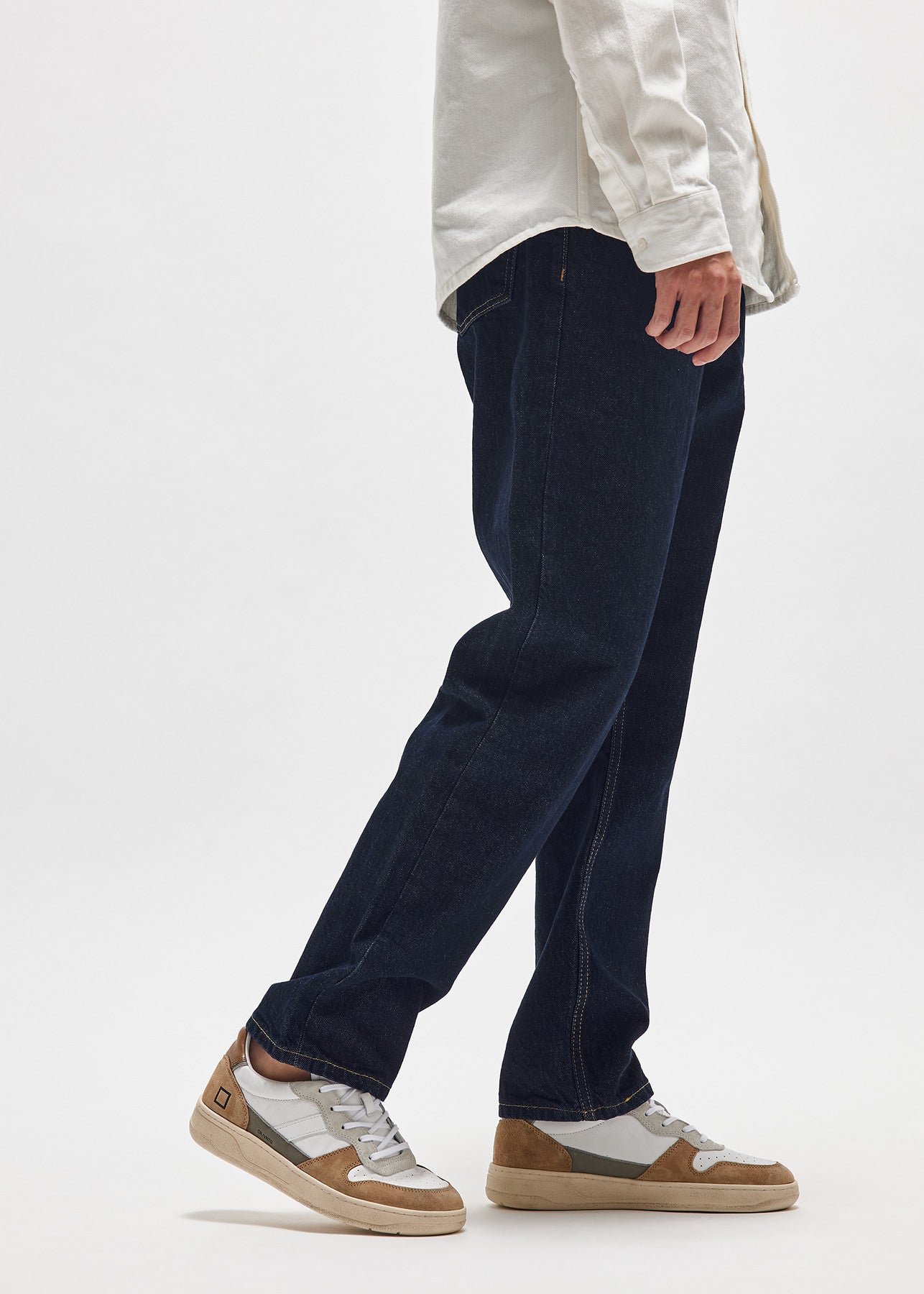 Sneaker DATE in Pelle Court 2.0 Vintage / Bianco - Ideal Moda