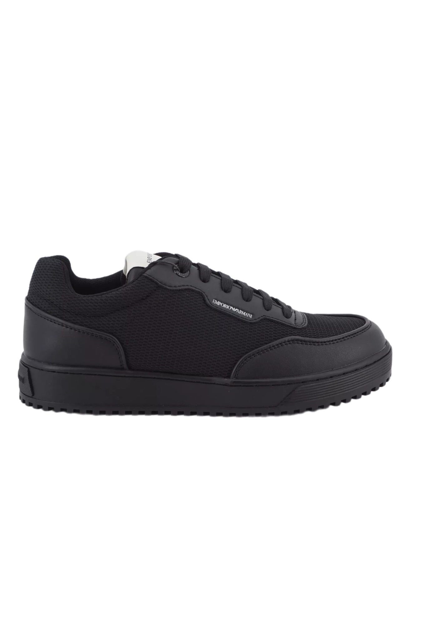Sneaker in Pelle e Tessuto Emporio Armani / Nero - Ideal Moda