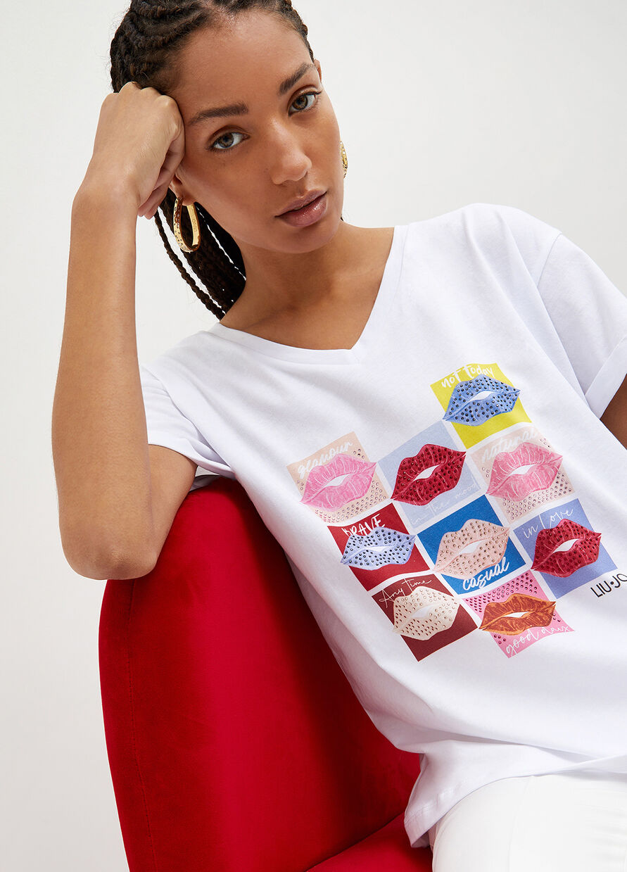 T-Shirt con Stampa Liu Jo / Bianco - Ideal Moda