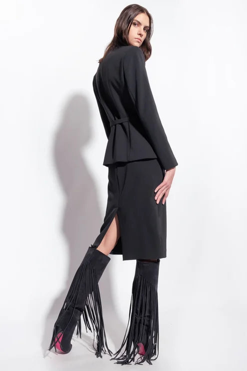 Gonna Longuette con Spacco Pinko / Nero - Ideal Moda