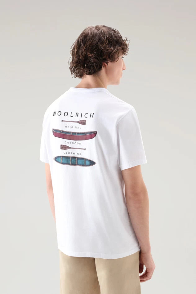 T-Shirt con Stampa Woolrich / Bianco - Ideal Moda