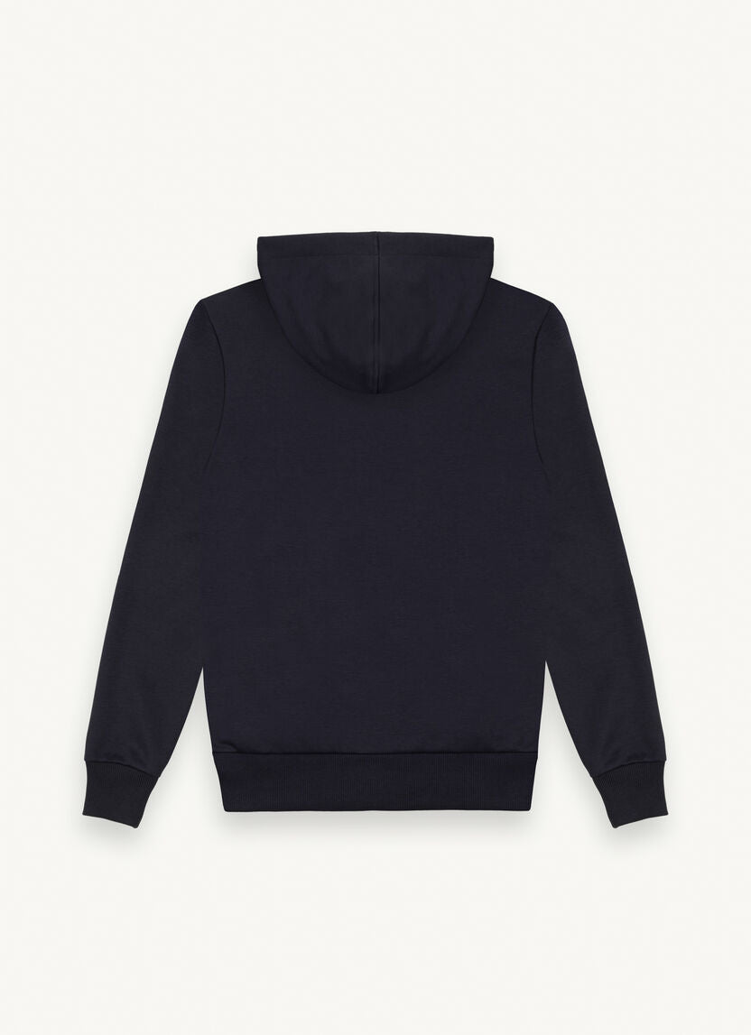 Felpa Full Zip con Scritta Transfer / Blu - Ideal Moda