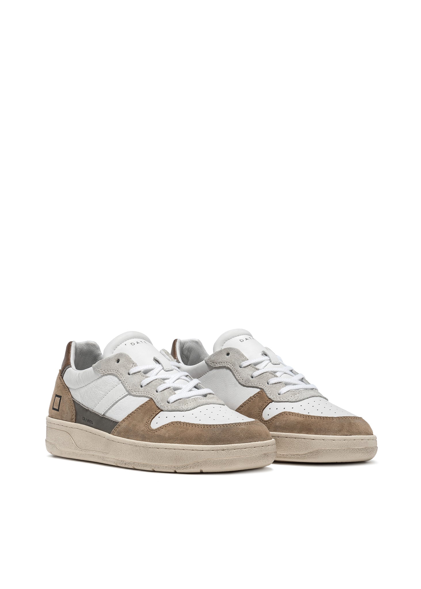 Sneaker DATE in Pelle Court 2.0 Vintage / Bianco - Ideal Moda