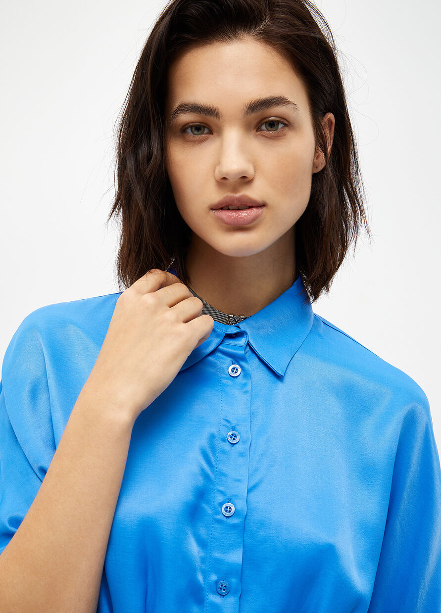 Camicia in Raso di Viscosa Liu Jo / Azzurro - Ideal Moda