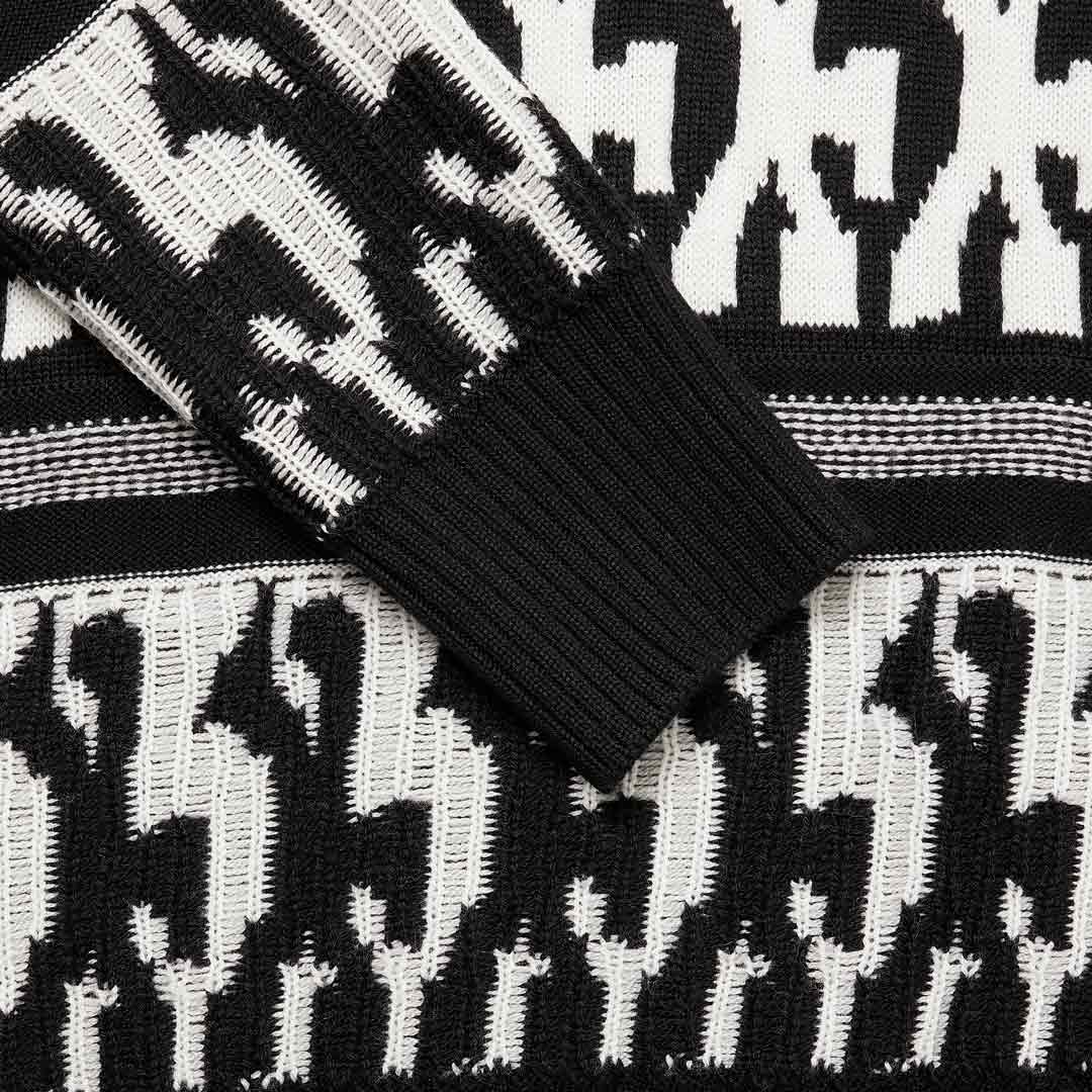 Maglia Jaquard in Lana Paolo Pecora / Nero - Ideal Moda