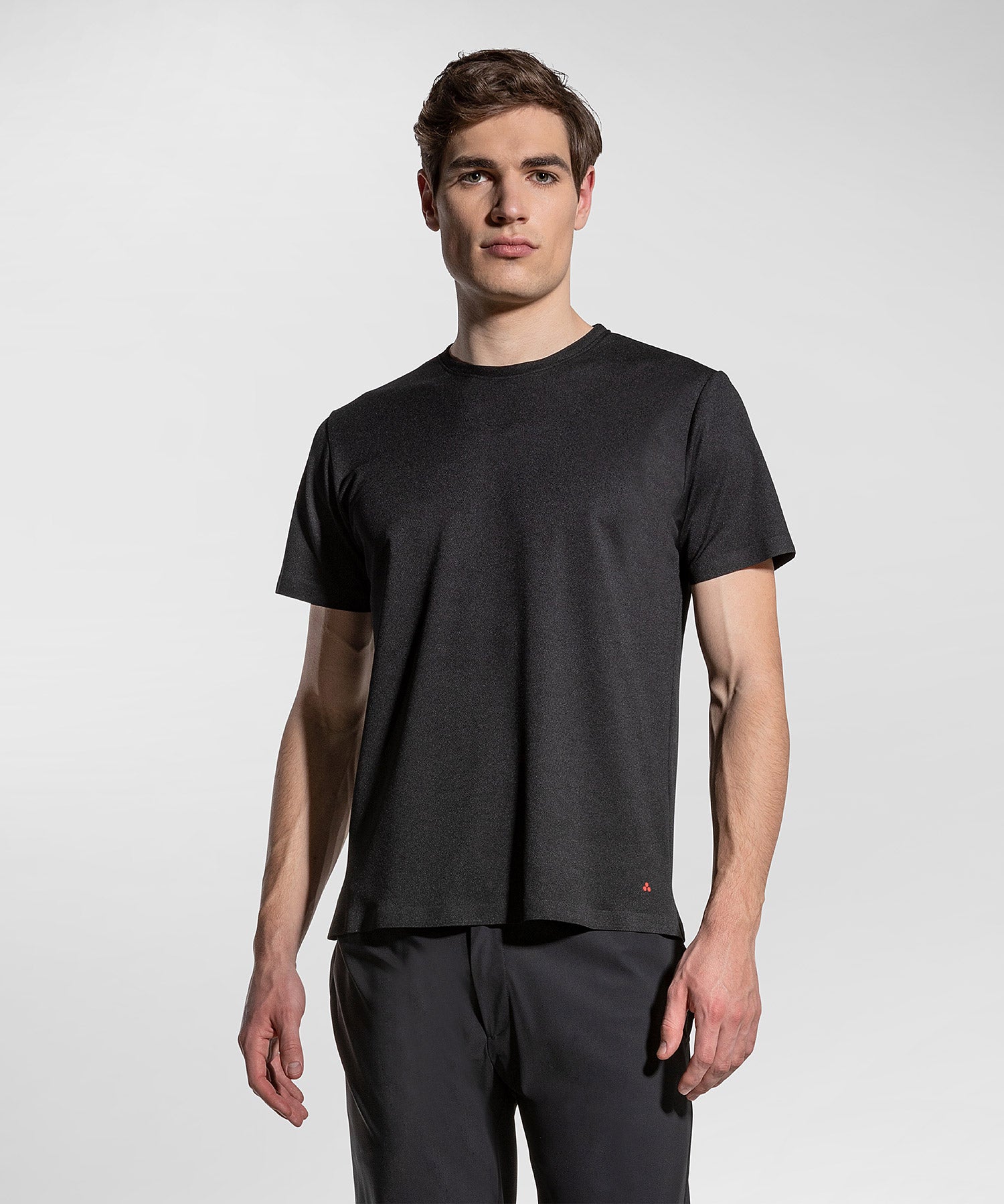 T-Shirt in Piquet Tecnico e Morbido / Nero - Ideal Moda