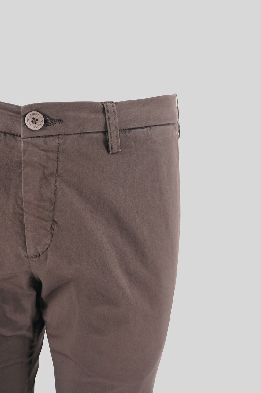 Pantalone "Capri" in cotone / Marrone - Ideal Moda
