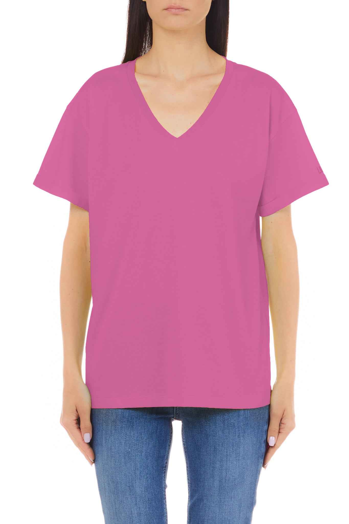 T-Shirt con Scollo a V Liu Jo / Rosa - Ideal Moda