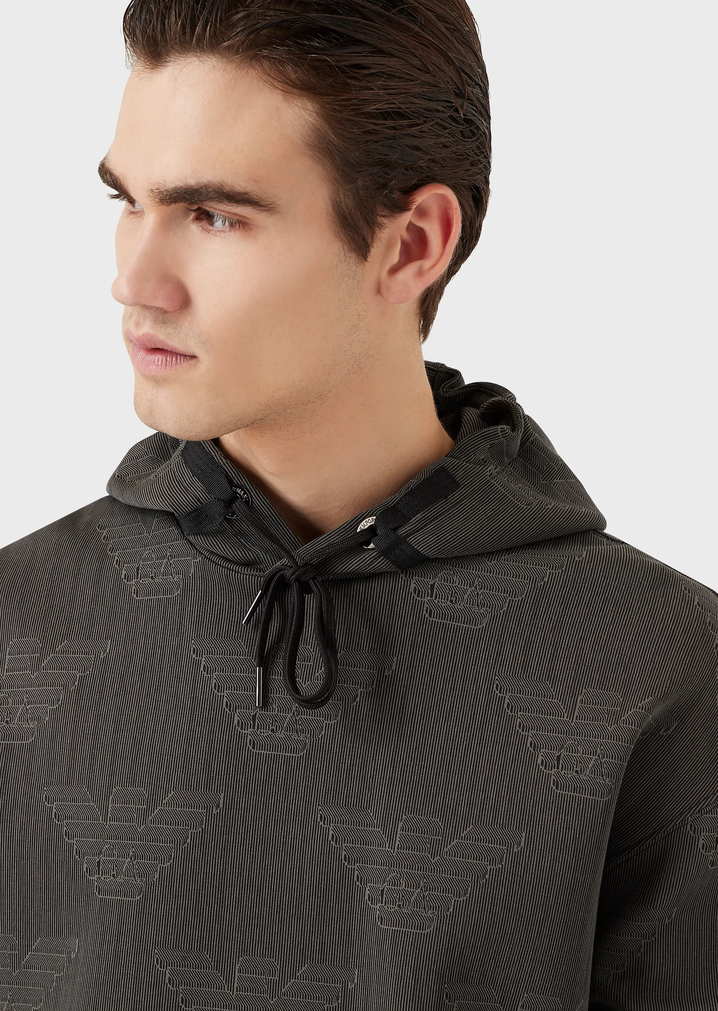 Felpa Emporio Armani con Cappuccio / Grigio - Ideal Moda