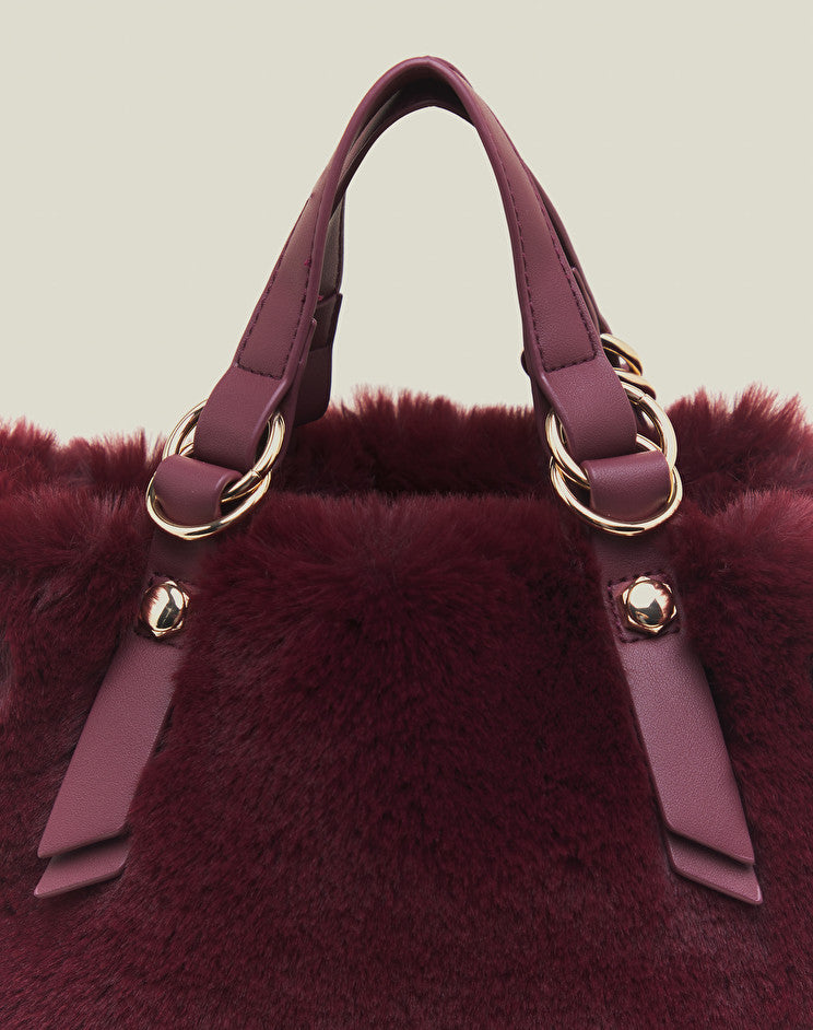 Borsa a Mano in Ecopelliccia Manila Grace / Bordeaux - Ideal Moda