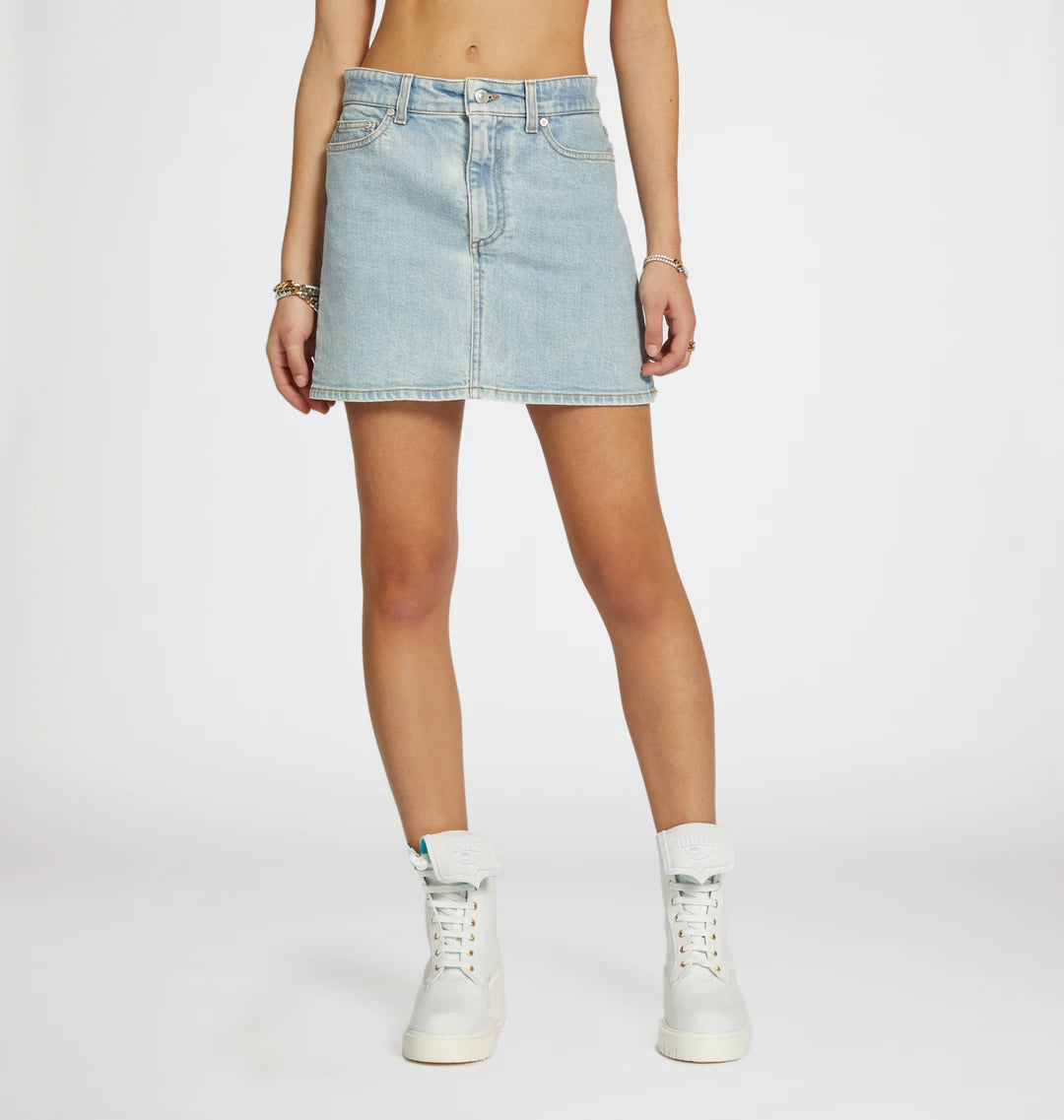Gonna Chiara Ferragni con Logo sul Retro / Jeans - Ideal Moda