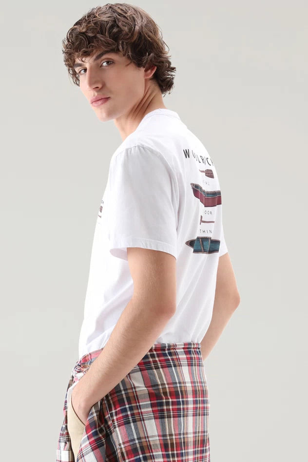 T-Shirt con Stampa Woolrich / Bianco - Ideal Moda