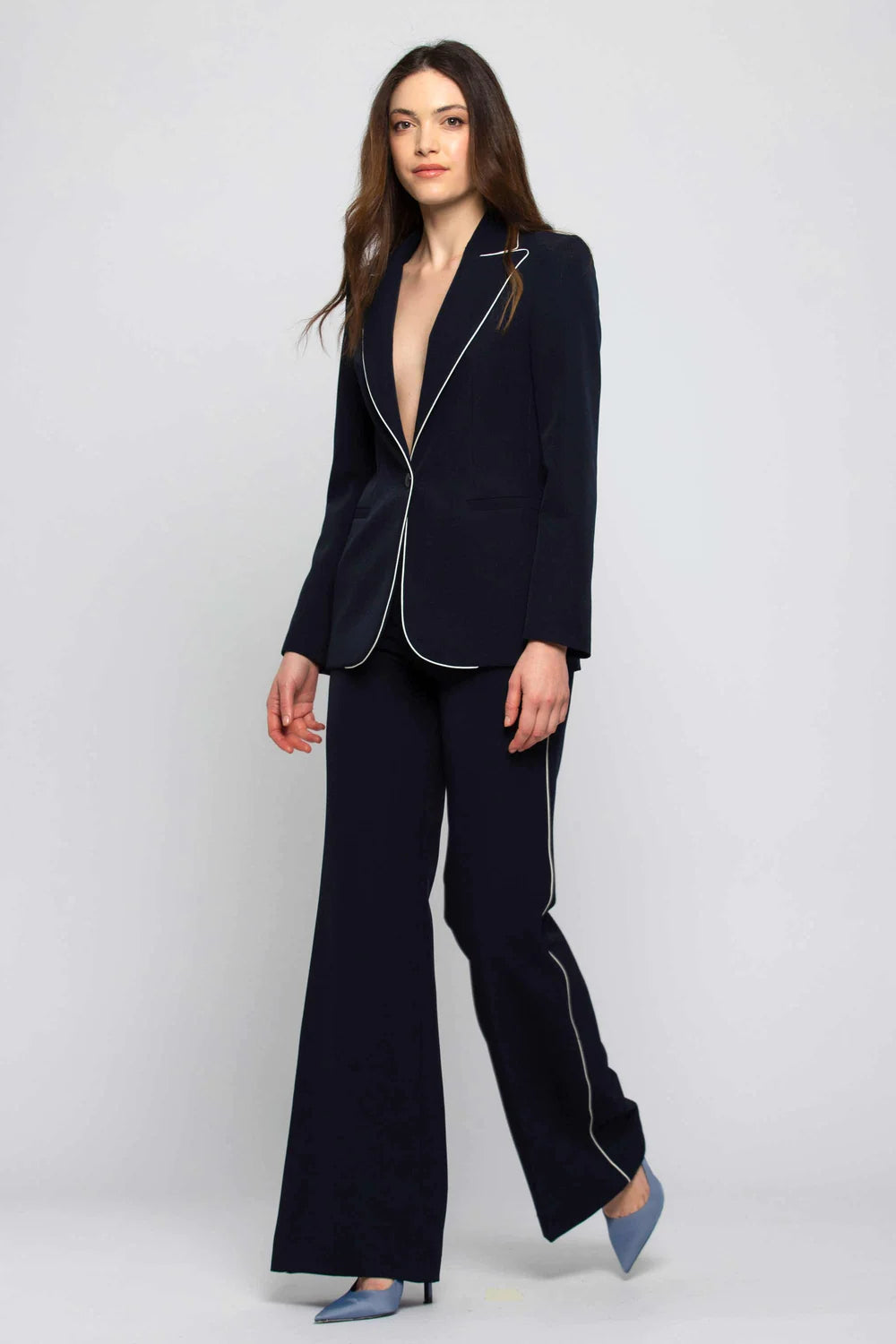 Pantalone a Zampa Kocca / Blu - Ideal Moda