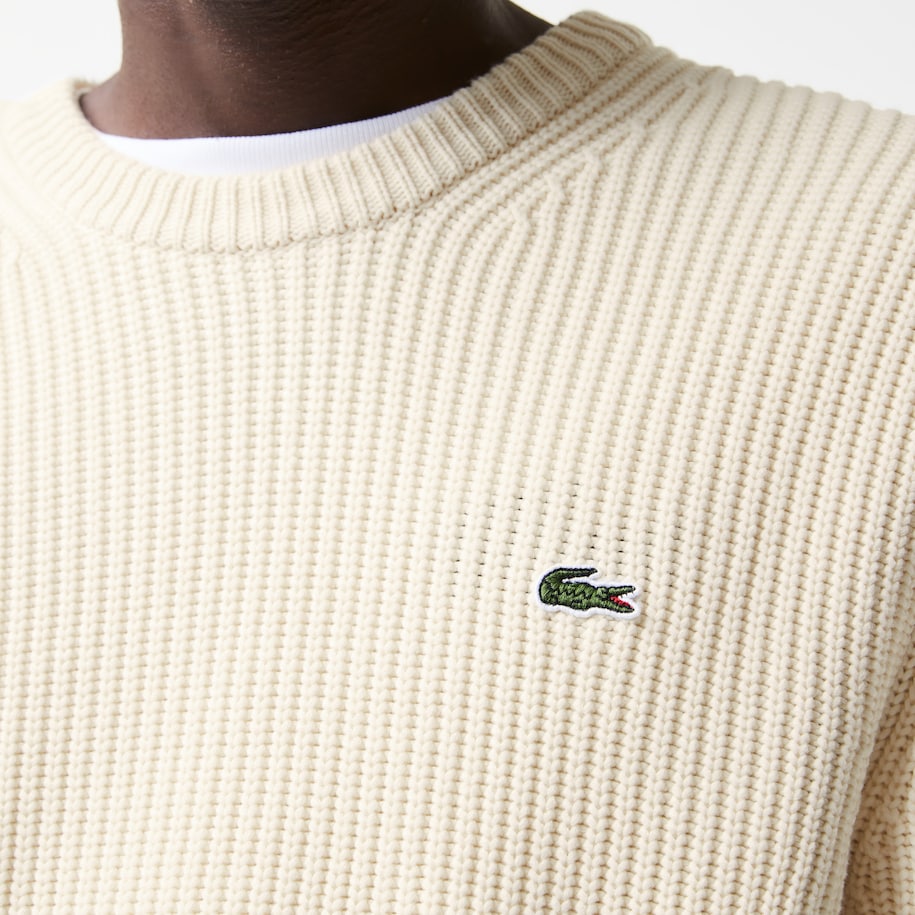 Maglia a Costine con Logo Lacoste / Bianco - Ideal Moda