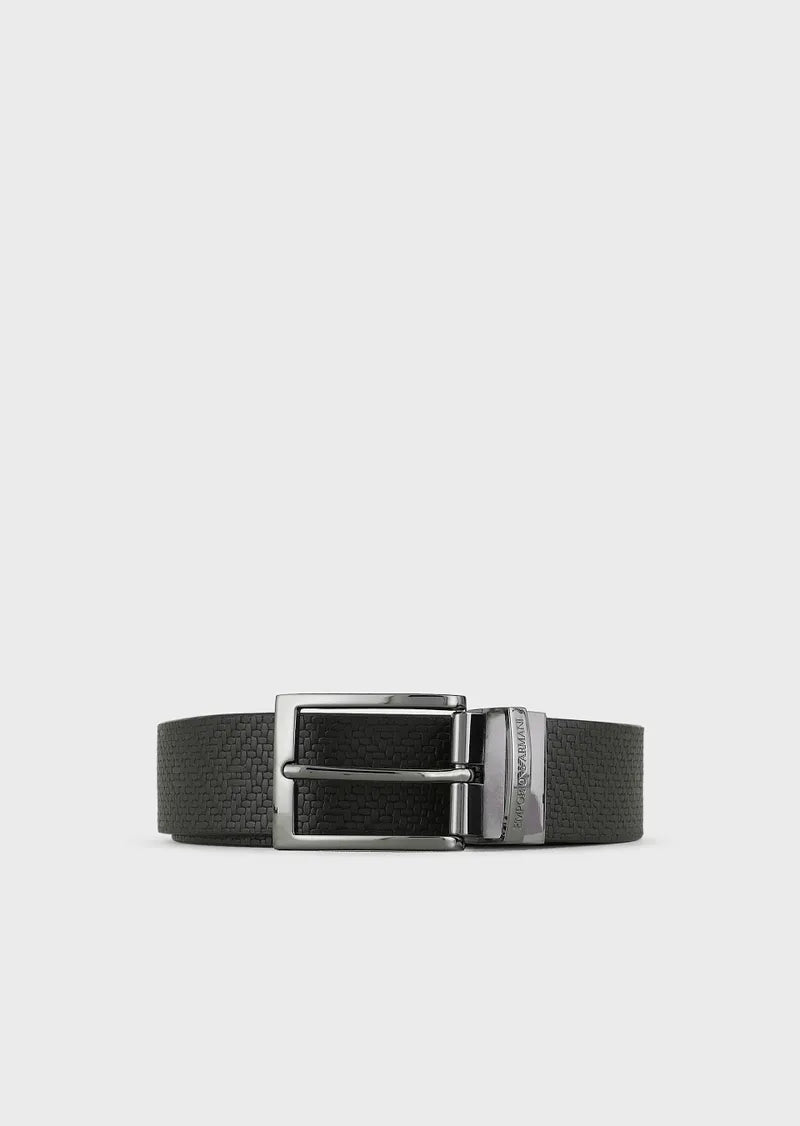 Cintura Reversibile in Pelle Emporio Armani / Nero - Ideal Moda