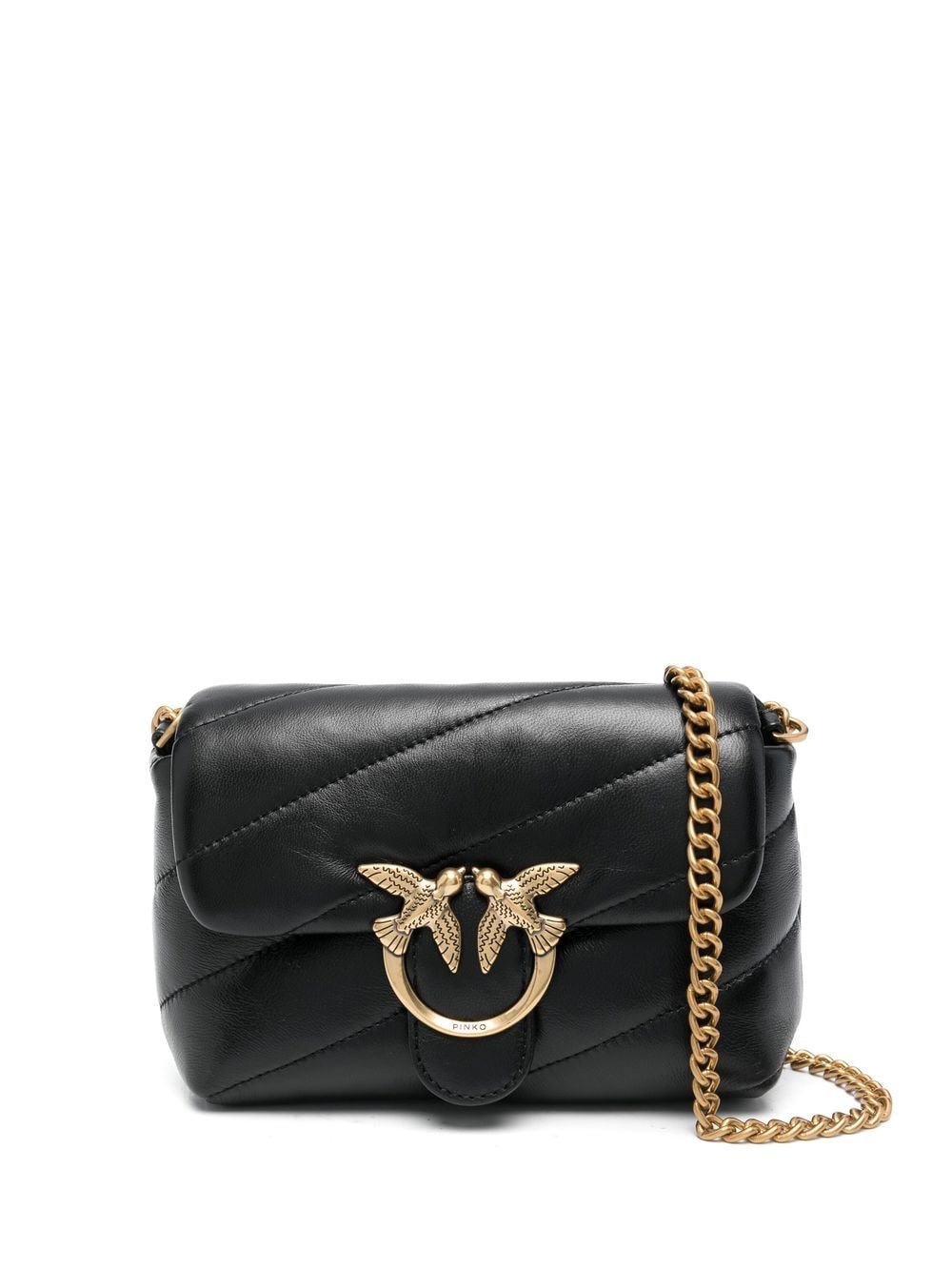 Borsa Trapuntata a Tracolla con Logo Pinko / Nero - Ideal Moda