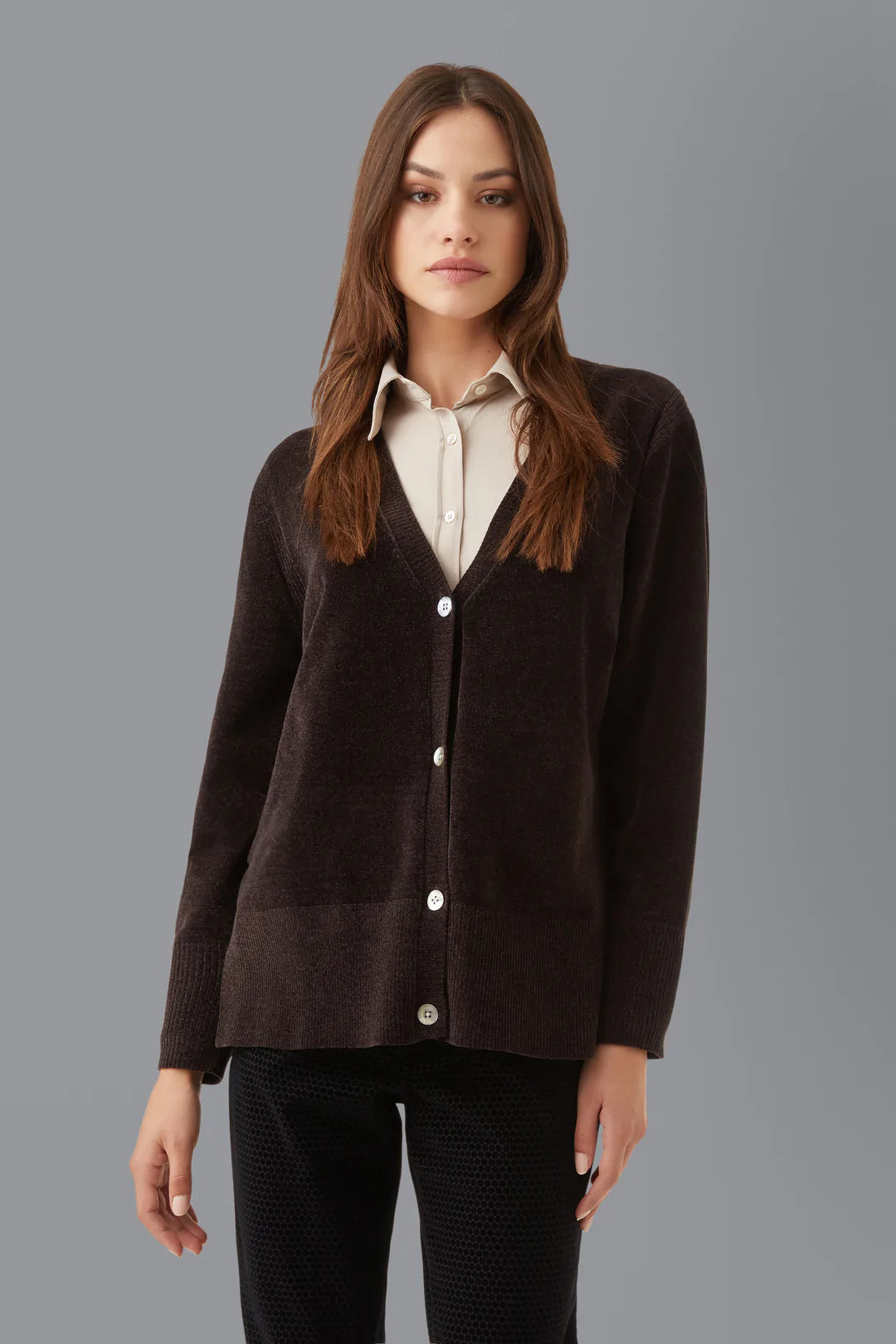 Cardigan Velvet Lady RRD / Viola - Ideal Moda