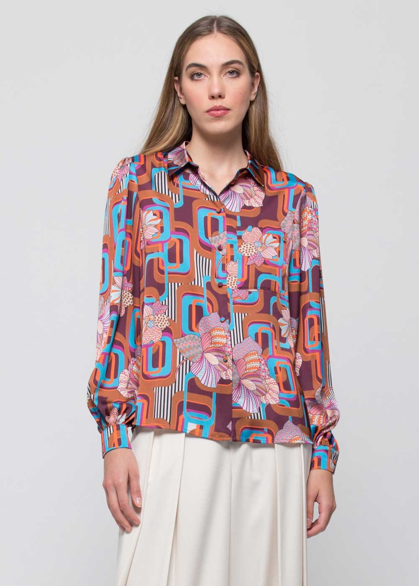 Camicia Kocca a Fantasia / Multicolor - Ideal Moda