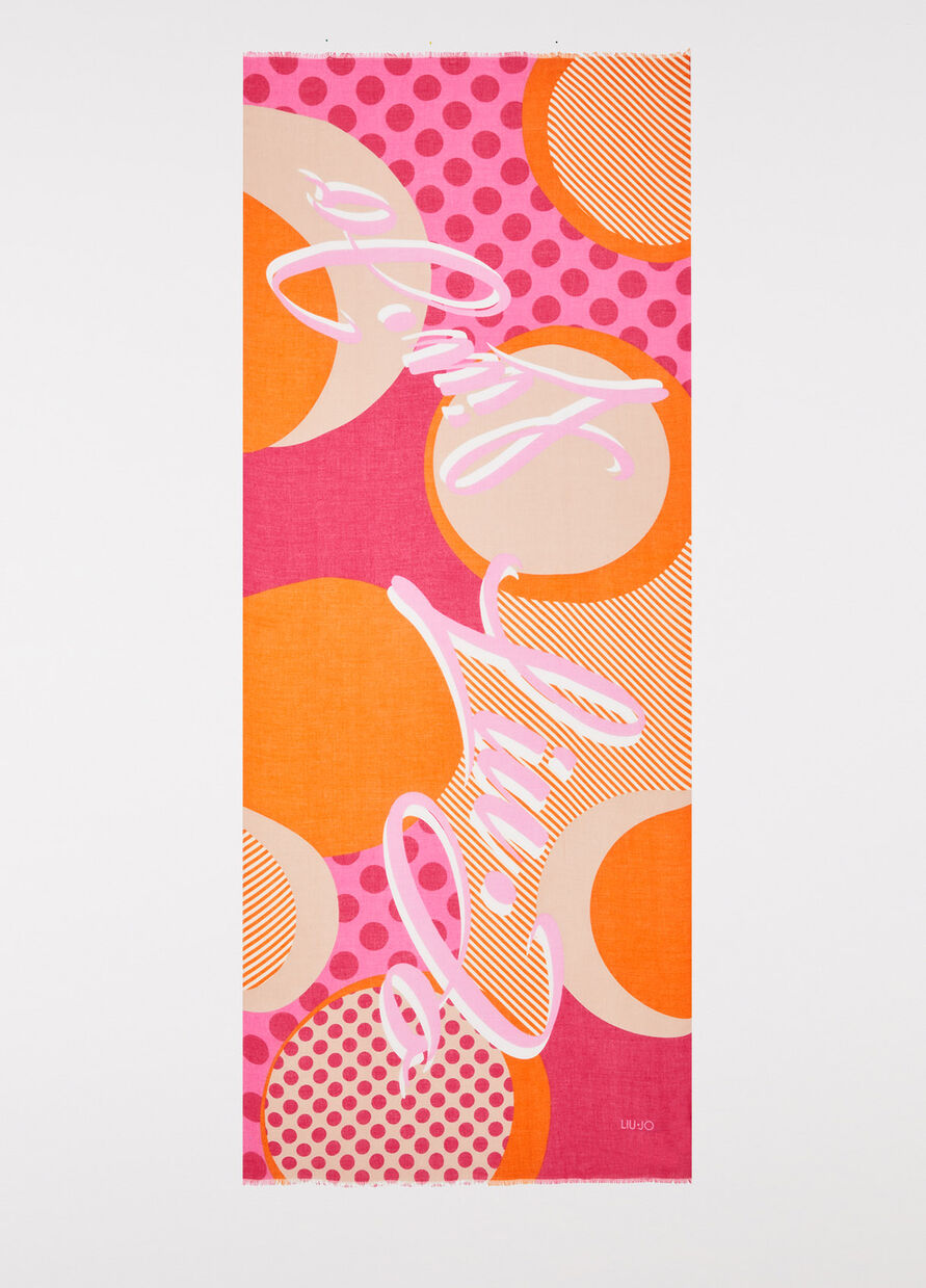 Stola a Pois con Logo Liu Jo / Rosa - Ideal Moda