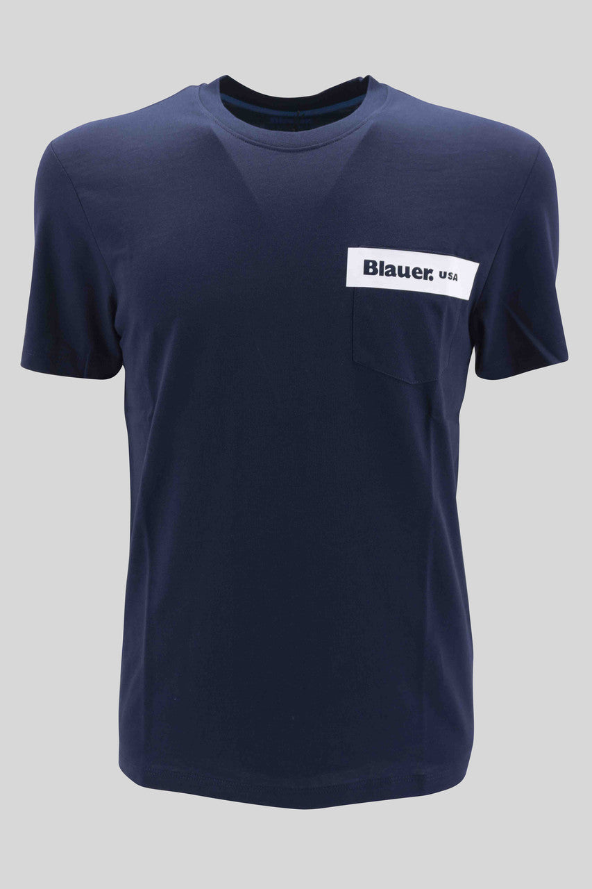 T-Shirt con Taschino / Blu - Ideal Moda