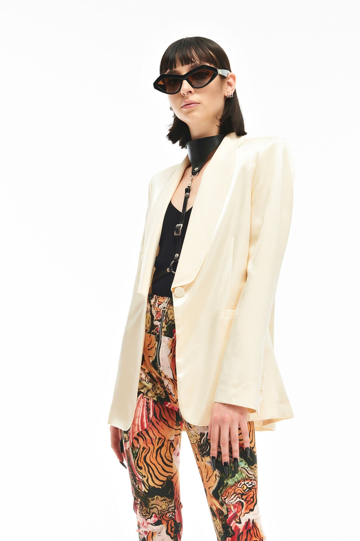 Blazer Aniye By in Raso / Bianco - Ideal Moda
