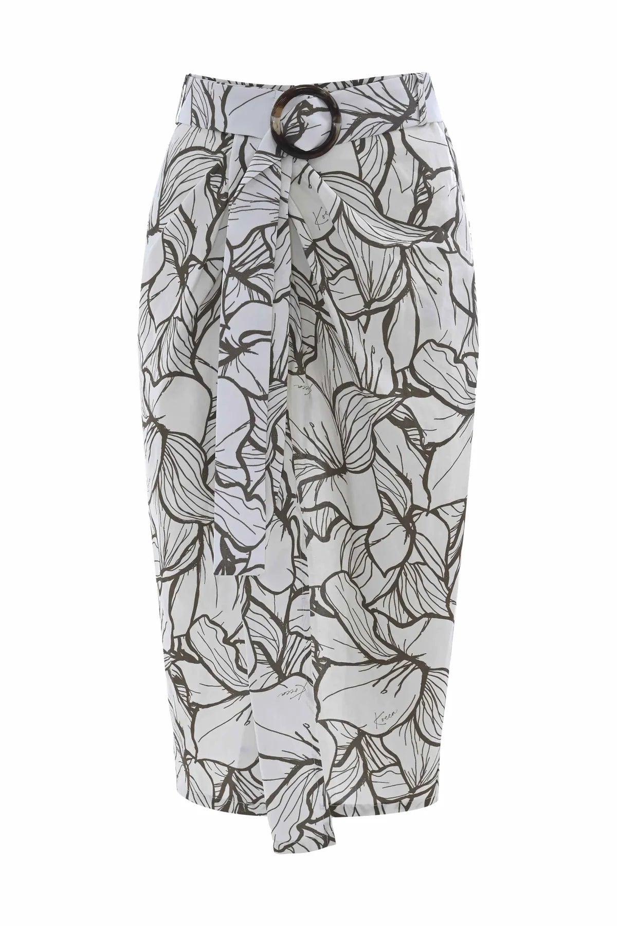 Gonna a Fantasia con Cintura / Bianco - Ideal Moda
