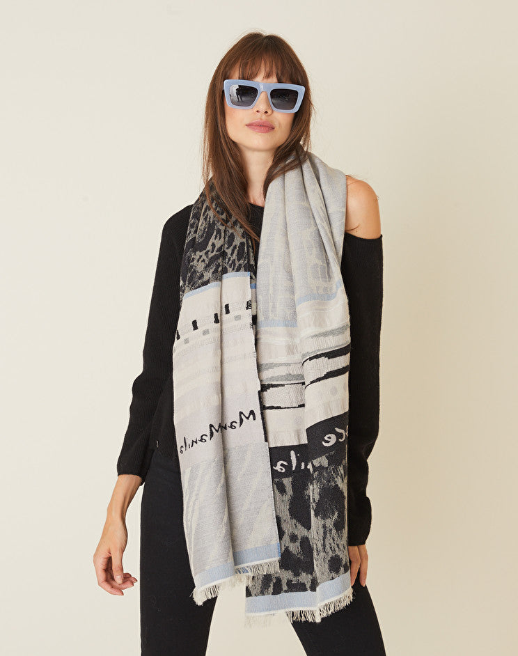 Sciarpa Donna Tigre Nero - Lina & Lily - Accessorio Moda Morbido E Stiloso