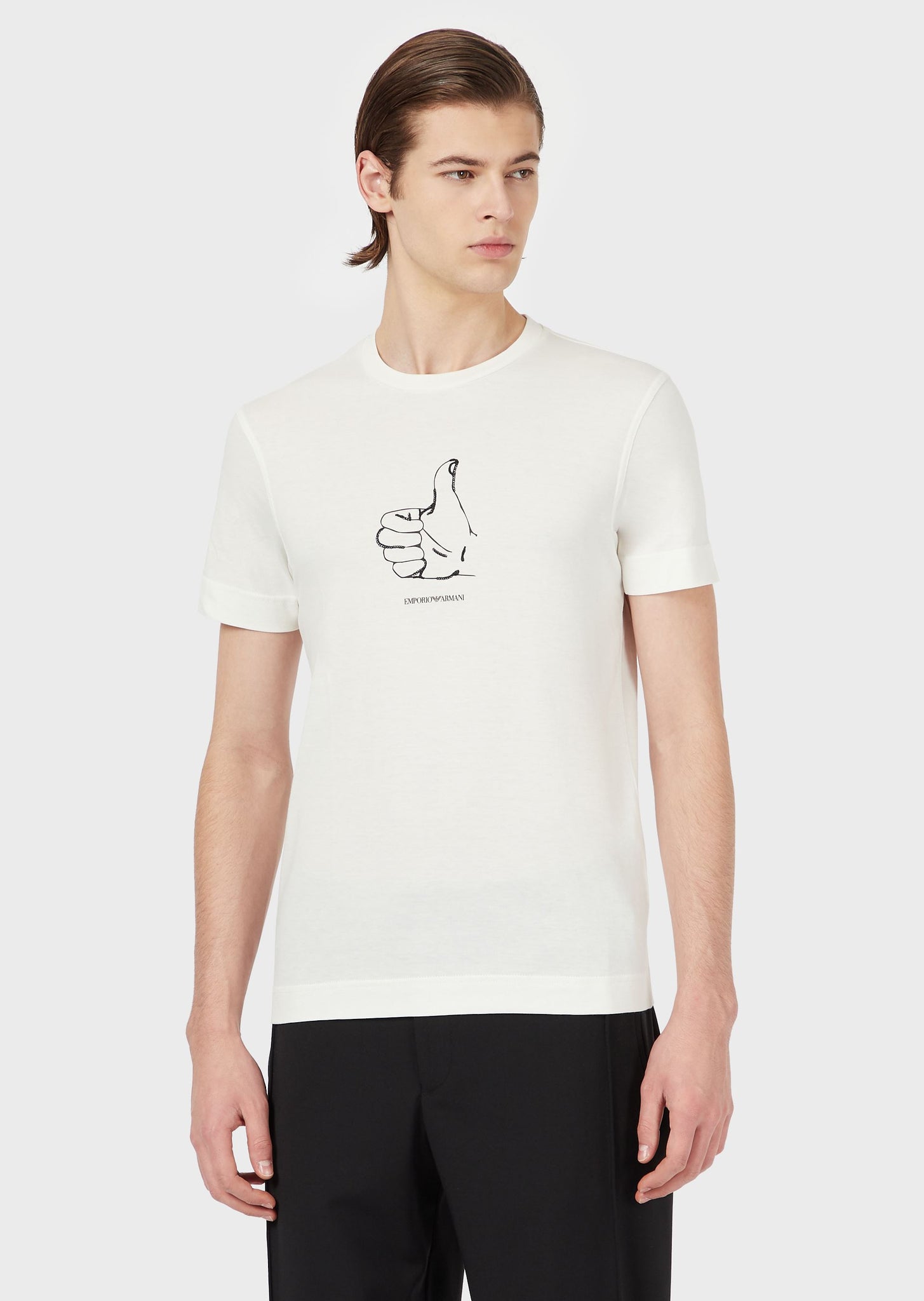 T-Shirt in Supima stampa gestures / Bianco - Ideal Moda