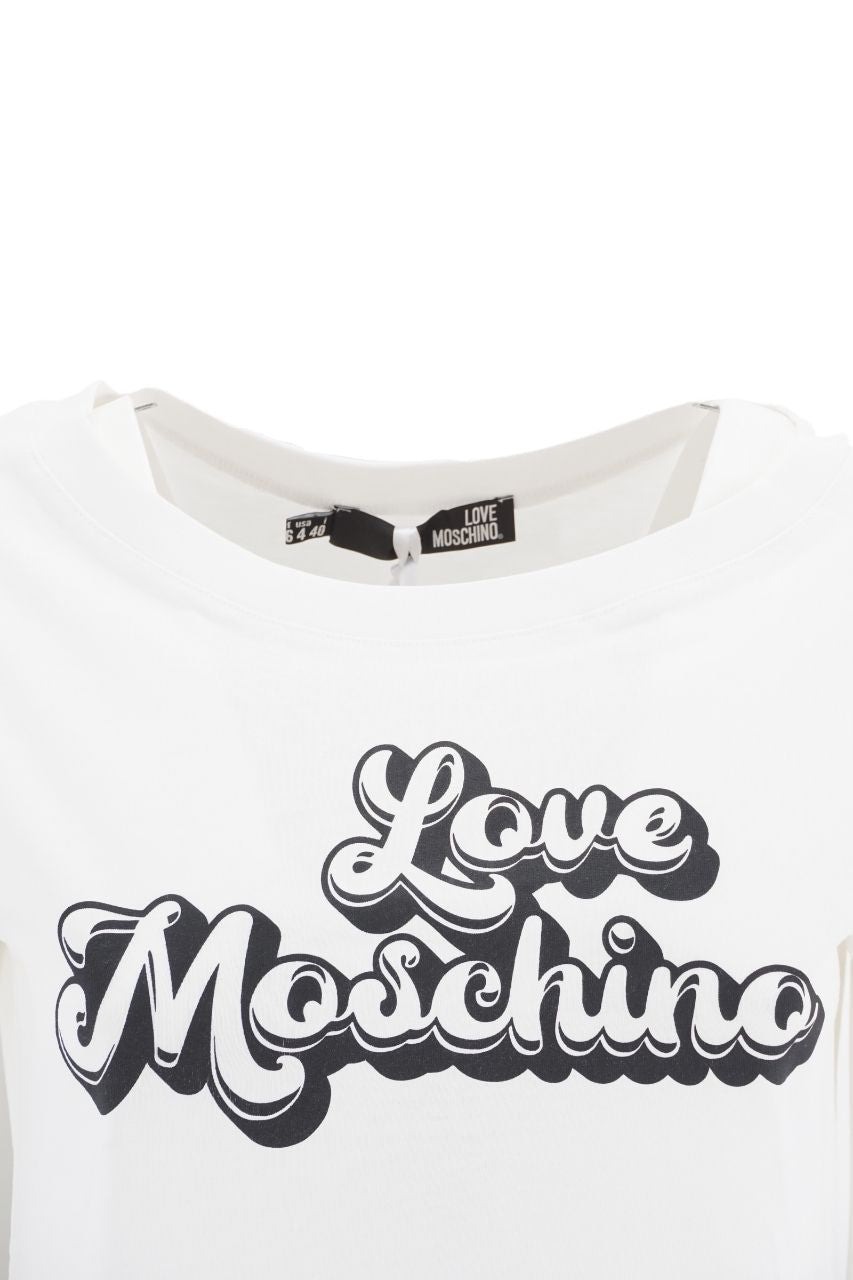 T-Shirt con Logo Love Moschino / Bianco - Ideal Moda