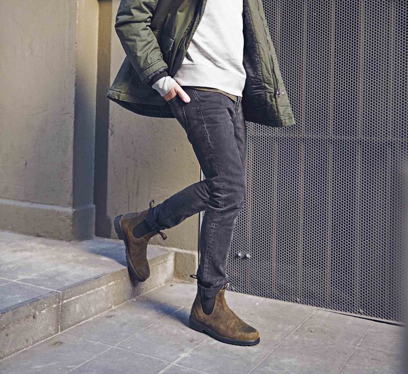 Stivaletto in Pelle Scamosciata Blundstone / Verde - Ideal Moda