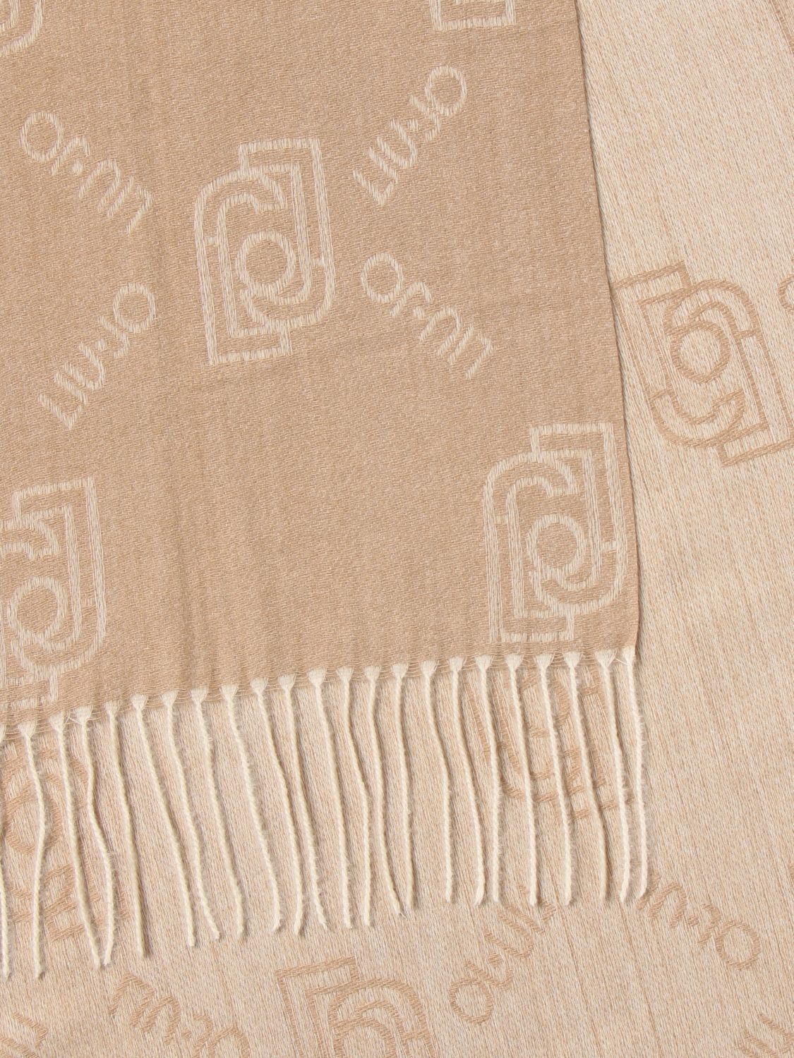 Sciarpa in Tessuto con Logo Liu Jo / Beige - Ideal Moda