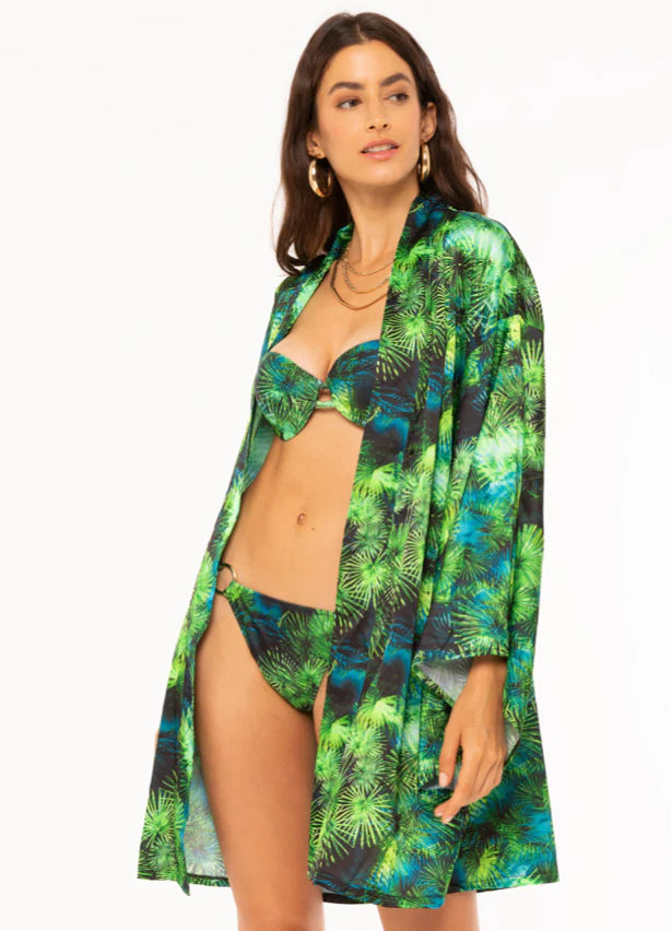 Abito Kimono con Fantasia 4Giveness / Verde - Ideal Moda