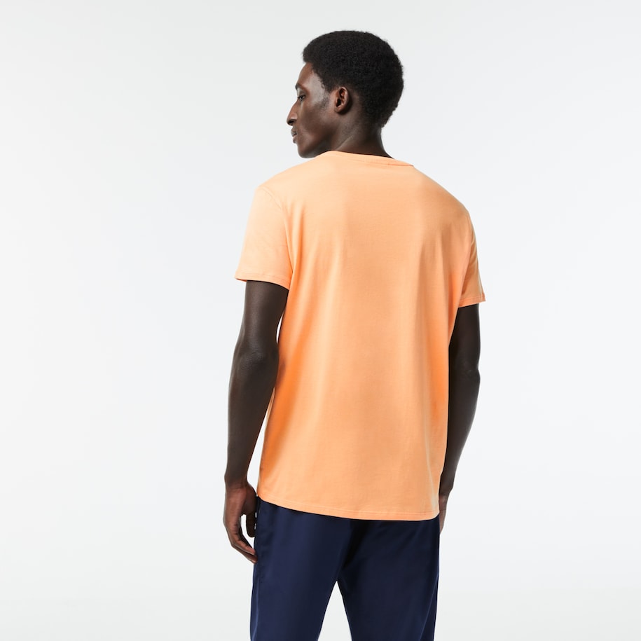 T-Shirt in Jersey di Cotone Pima Lacoste / Arancione - Ideal Moda