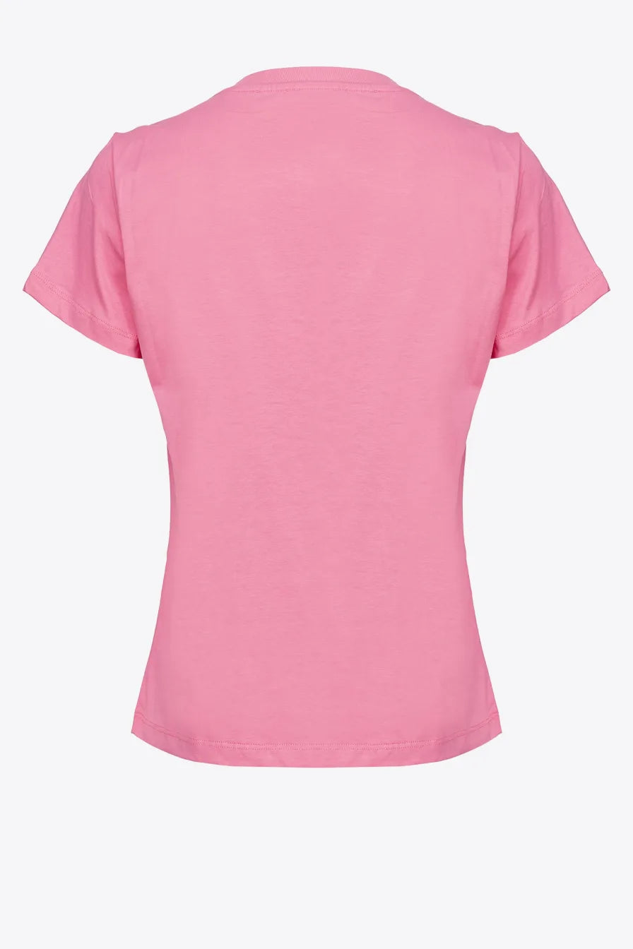T-Shirt con Logo Frontale Pinko / Rosa - Ideal Moda