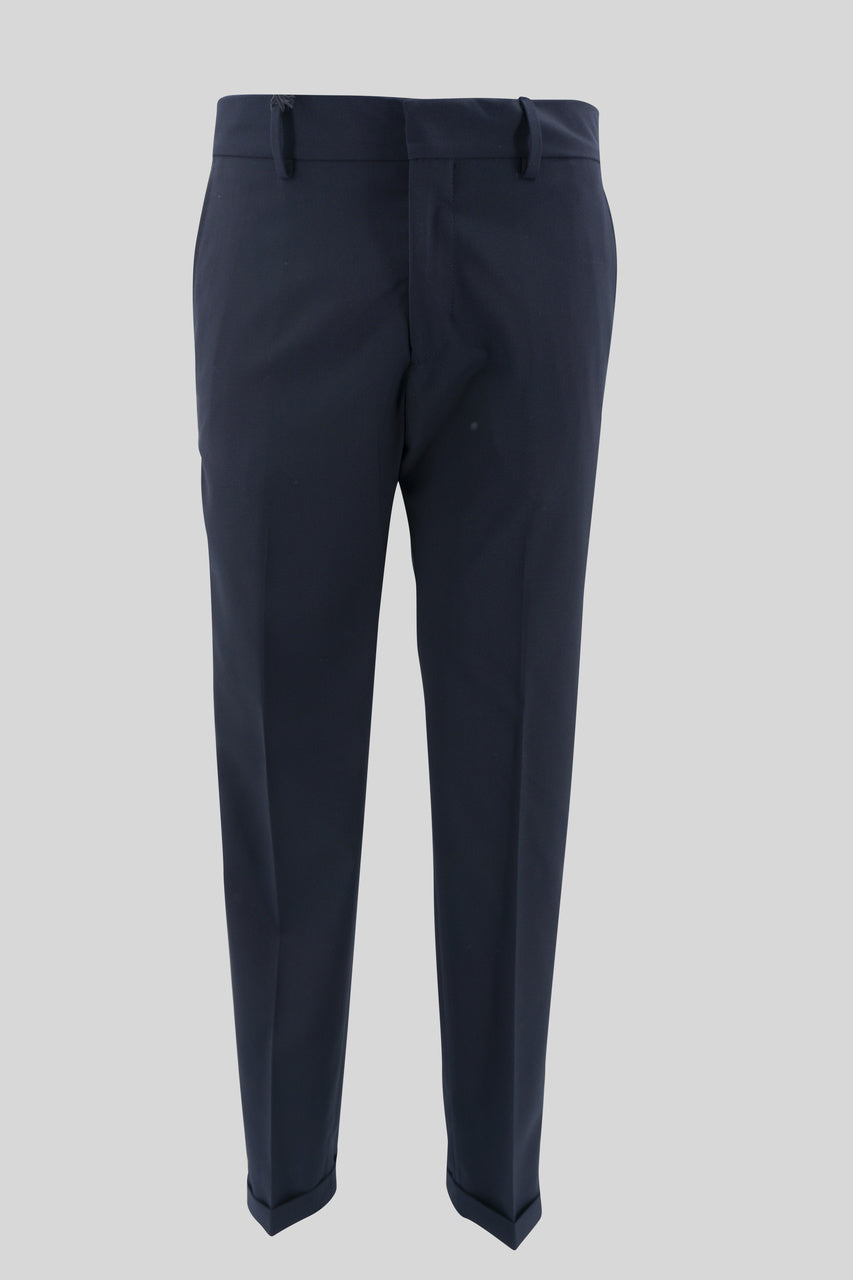 Pantalone "Capri" effetto lana / Blu - Ideal Moda
